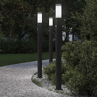 vidaXL Pollare med sensor 3 st 110 cm rostfritt stål IP44