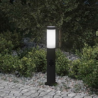 vidaXL Pollare med uttag 50 cm rostfritt stål IP44