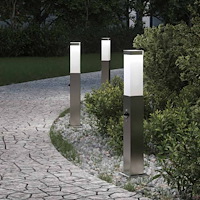 vidaXL Pollare med sensor 3 st 50 cm rostfritt stål IP44