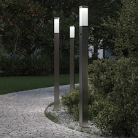 vidaXL Pollare med sensor 3 st 110 cm rostfritt stål IP44