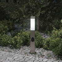 vidaXL Pollare med uttag 50 cm rostfritt stål IP44