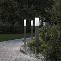 vidaXL Pollare med sensor och uttag 3 st 80 cm rostfritt stål IP44