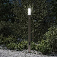 vidaXL Pollare med sensor och uttag 110 cm rostfritt stål IP44