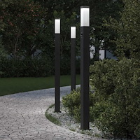 vidaXL Pollare med sensor 3 st 110 cm svart IP44