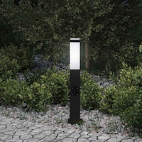 vidaXL Pollare med uttag 50 cm svart IP44