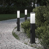 vidaXL Pollare med uttag 3 st 50 cm svart IP44