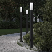 vidaXL Pollare med uttag 3 st 110 cm svart IP44