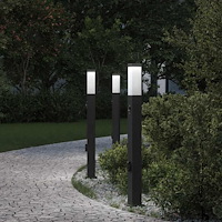 vidaXL Pollare med sensor och uttag 3 st 80 cm svart IP44