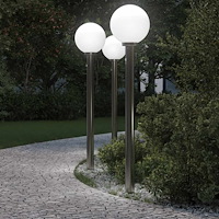 vidaXL Pollare med sensor 3 st 120 cm rostfritt stål IP44