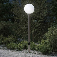 vidaXL Pollare med sensor och uttag 120 cm rostfritt stål IP44