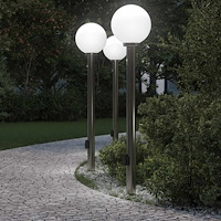vidaXL Pollare med sensor och uttag 3 st 120 cm rostfritt stål IP44