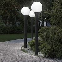 vidaXL Pollare 3 st 120 cm svart IP44