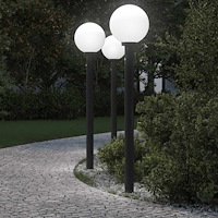 vidaXL Pollare med sensor 3 st 120 cm svart IP44