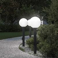 vidaXL Pollare med uttag 3 st 80 cm svart IP44