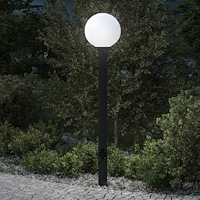 vidaXL Pollare med uttag 120 cm svart IP44