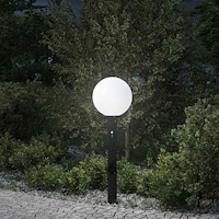 vidaXL Pollare med sensor och uttag 80 cm svart IP44