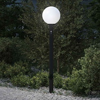vidaXL Pollare med sensor och uttag 120 cm svart IP44
