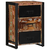vidaXL Lådskåp flerfärgat 50x35x70 cm massivt återvunnet trä
