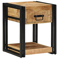 vidaXL Sängbord 40x40x50 cm massivt grovt trä mango