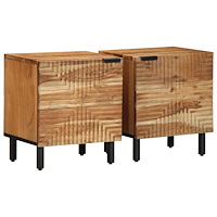 vidaXL Sängbord 2 st 40x33x46 cm massivt trä akacia
