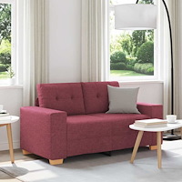 vidaXL Tvåsitssoffa vinröd 160x77x82 cm tyg