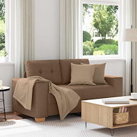 vidaXL Tvåsitssoffa brun 160x77x82 cm tyg
