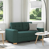 vidaXL Tvåsitssoffa mörkgrön 160x77x82 cm tyg