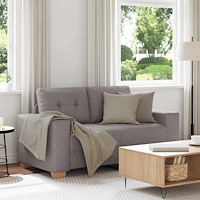 vidaXL Loveseat-soffa taupe 160x77x82 cm tyg