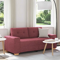 vidaXL Tvåsitssoffa vinröd 180x77x82 cm tyg