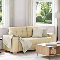 vidaXL Tvåsitssoffa krämfärgad 180x77x82 cm tyg