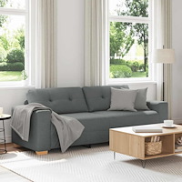 vidaXL 3-sitssoffa mörkgrå 220x78x80 cm tyg