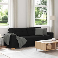 vidaXL 3-sitssoffa svart 220x78x80 cm tyg