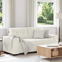 vidaXL Tvåsitssoffa krämfärgad 180x77x82 cm sammet