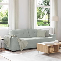 vidaXL 3-sitssoffa ljusgrå 220x78x80 cm sammet