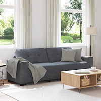 vidaXL 3-sitssoffa mörkgrå 220x78x80 cm sammet