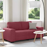 vidaXL 2-sitssoffa vinröd 180x77x82 cm tyg