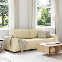 vidaXL 3-sitssoffa krämfärgad 220x77x82 cm tyg
