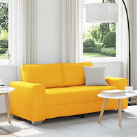 vidaXL Tvåsitssoffa ljusgul 180x77x82 cm manchestertyg