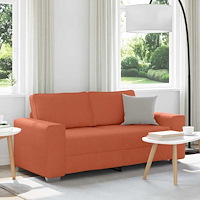 vidaXL Tvåsitssoffa röd orange 180x77x82 cm manchestertyg