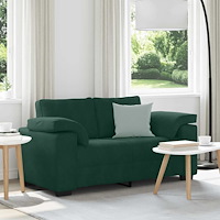 vidaXL Tvåsitssoffa mörkgrön 160x77x82 cm sammet
