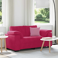vidaXL Tvåsitssoffa vinröd 160x77x82 cm sammet