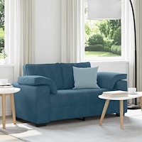 vidaXL Tvåsitssoffa blå 160x77x82 cm sammet