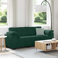 vidaXL 3-sitssoffa mörkgrön 220x77x82 cm sammet