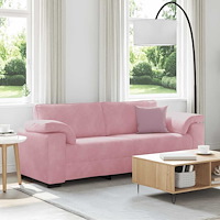 vidaXL 3-sitssoffa rosa 220x77x82 cm sammet