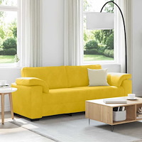 vidaXL 3-sitssoffa gul 220x77x82 cm sammet