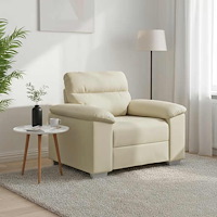 vidaXL Soffa krämfärgad 100x81x84 cm konstläder