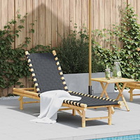 vidaXL Solsäng med svart vävd rem 55x200x30 cm bambu