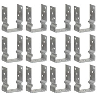 vidaXL Staketankare 12 st silver 10x6x15 cm galvaniserat stål
