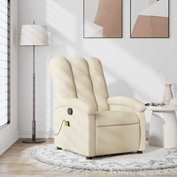 vidaXL Massagefåtölj krämfärgad tyg