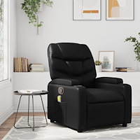 vidaXL Massagefåtölj svart konstläder